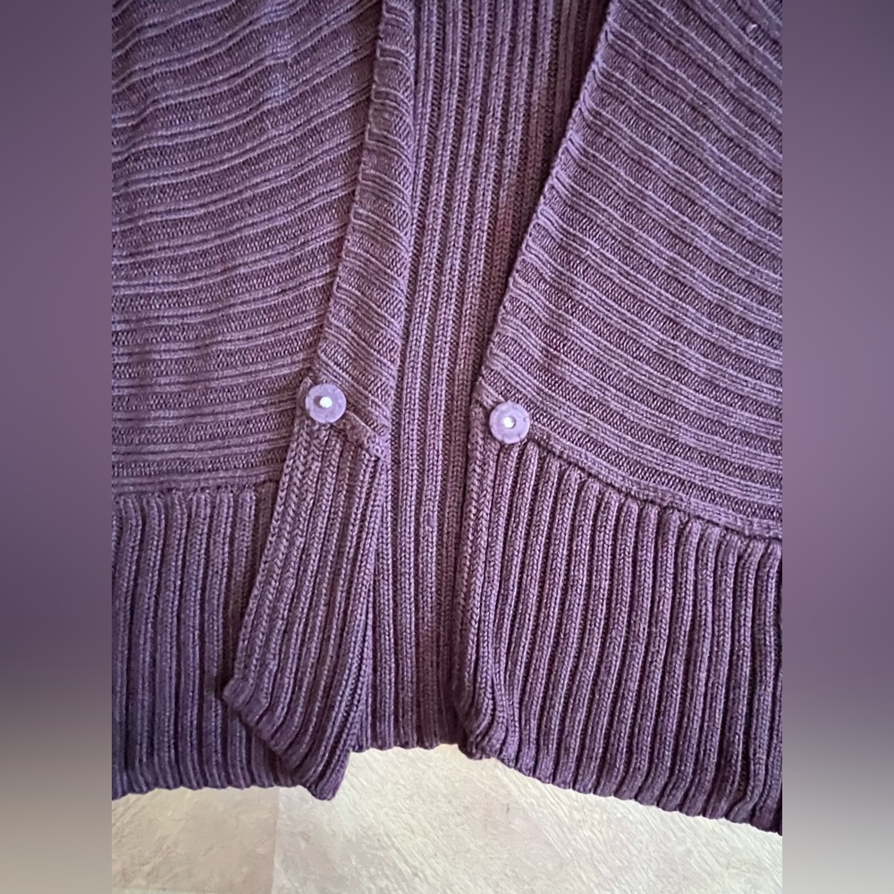 GAP Maroon Open-Front Ribbed Cardigan | Size M - Picture 4 of 9